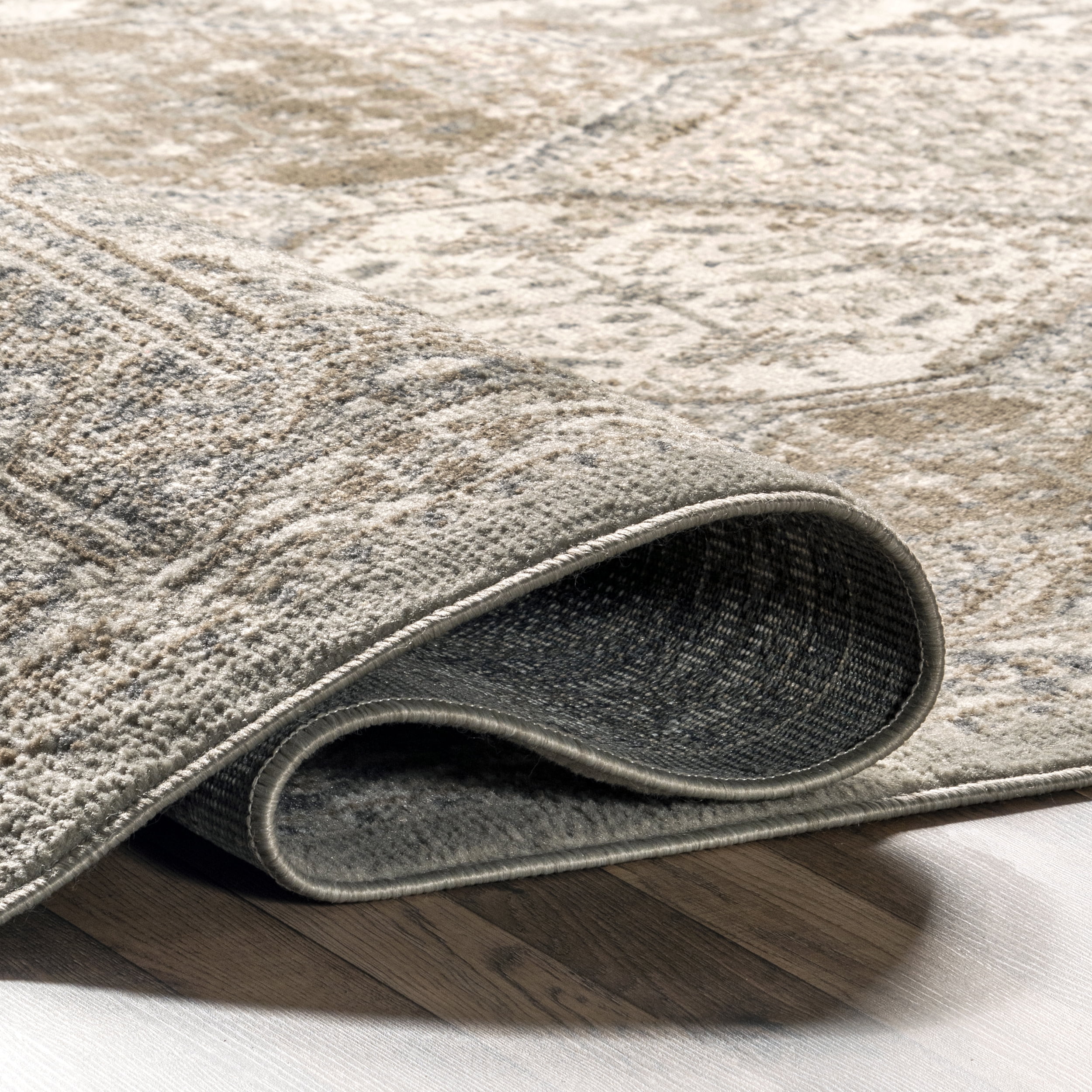 nuLOOM Becca Traditional Tiled Taupe 11' x 14' 6" Transitional Area Rug