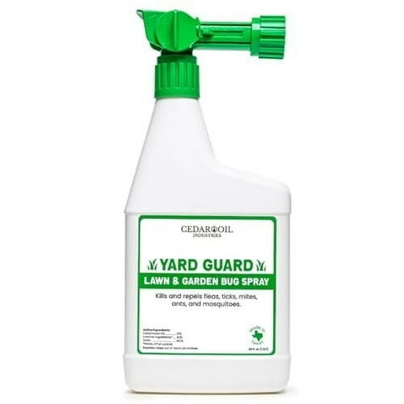 Yard Guard  by Cedar Oil Industries Non toxic Kill and Repel Pest Control Spray with Hose End Sprayer, 32 fl oz