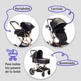 thumbnail image 2 of Carriola para Bebé Starkids Elara Tactopiel con Portabebé Negro, 2 of 5