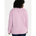 thumbnail image 4 of Terra & Sky Women's Plus Size Chenille Cocoon Cardigan Sweater, Midweight, Sizes 0X-5X, 4 of 6