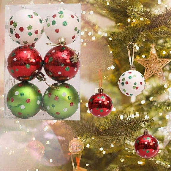 Under $5 InsCrazy Christmas Tree Balls 2.4in Christmas Ornaments, 12 Painted Matte Plastic Xmas Tree Balls Set Christmas Decorations Pendant Party Props
