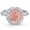 13-Peach Pink, variant on Yndra Birthstone Ring for Women,Silver Plated Halo CZ Adjustable Ring,Vintage Promise Band Ring,Valentine’s Day Birthday Christmas Mother’s Day Jewelry Gift for Wife Mom Girlfriend