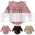 thumbnail image 4 of Staki Baby Girl Bubble Shirt Romper Outfit Long Sleeve Fall Bodysuit Top Newborn Oversized Crewneck Jumpsuit 0-18M,3-6 Months, 4 of 6