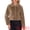 Khaki, variant on DARING DIVA Women's Faux Fur Cropped Snap Button Fluffy Jackets XS Khaki