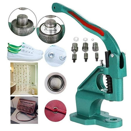Eyelet Press E-joy Yescom Hand Press Grommet Machine _ Nickel Eyelets & Rolling Base Tool Kit Heavy Duty Punch Tool 3 Die(#0 #2 #4) ()