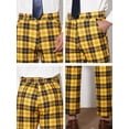 thumbnail image 6 of INSPIRE CHIC Men's Classic Plaid Dress Flat Front Checked Office Prom Trousers 38 Yellow, 6 of 6