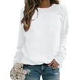 thumbnail image 1 of Innerwin Pullover Long Sleeve Ladies Sweatshirt Fall Solid Color Loose Fit Sweatshirts White XL, 1 of 3