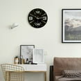 thumbnail image 2 of Black Decorative Unique Modern Round Glass Wall Clock, for Living Room, Kitchen, Dining or Bedroom, 2 of 6