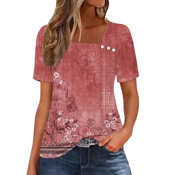 Usted Es Más Que una Camisa de Puntuación de Prueba, de Moda Casual Impreso Botón de Manga Corta Cuello en V para las Mujeres