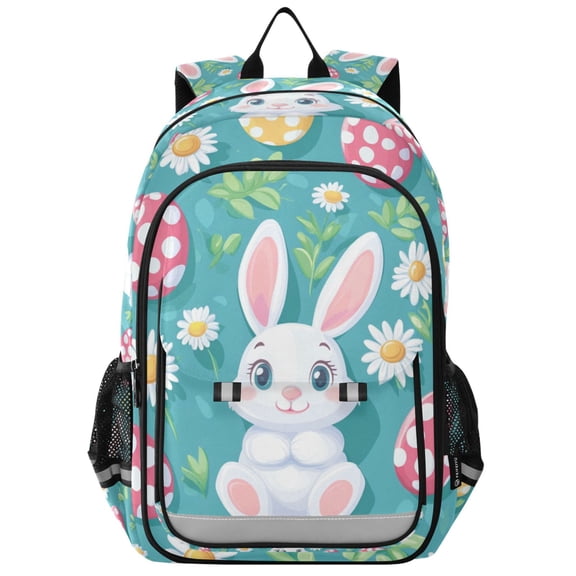 FORMRS Unisex School Backpack 17" Student Travel Bag with Laptop Compartment, Cartoon Easter Bunny