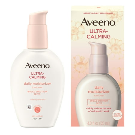 Aveeno Ultra-Calming Daily Facial Moisturizer with SPF 15, 4 fl. (Best Natural Face Moisturizer For Sensitive Skin)