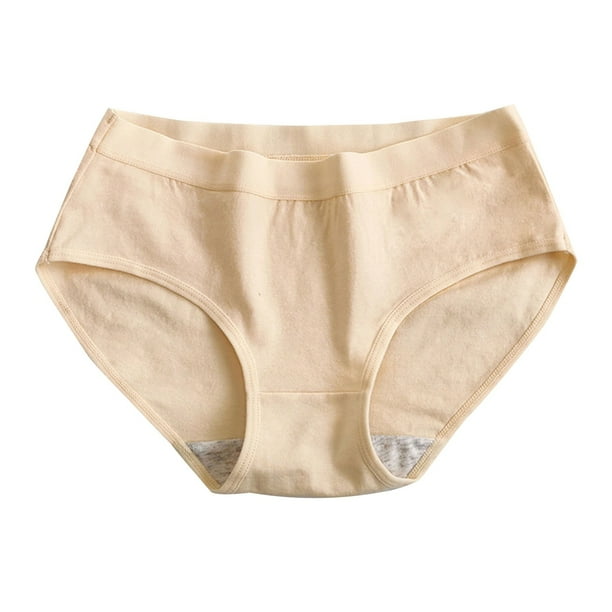 Puntoco Ropa interior para mujer, calzoncillos de talle medio, transpirables, de color liso, a la moda para mujer