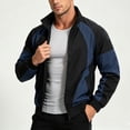 thumbnail image 4 of LYSMORA Men's Color Block Track Jacket Stand Collar Full Zip Outerwear Side Pocket Athletic Windbreaker Coat, 4 of 5