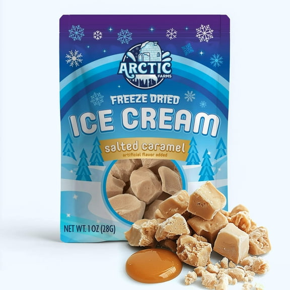 Arctic Farms Freeze Dried Ice Cream that Does Not Melt (Salted Caramel) (1oz)