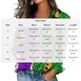 thumbnail image 3 of Women's Carnival T Shirts Top Oversized Lapel Mardi Gras Satin Silk Button Down Long Sleeve Blouses Casual Printed Turndown Collared Loose Comfy Tee Shirts, 3 of 5