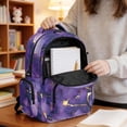 thumbnail image 6 of Xixirimido Purple Marble Print Kids School Bag 17" Backpack for Boys & Girls Lightweight Large Capacity Bookbag for Elementary Middle High School Students, 6 of 8