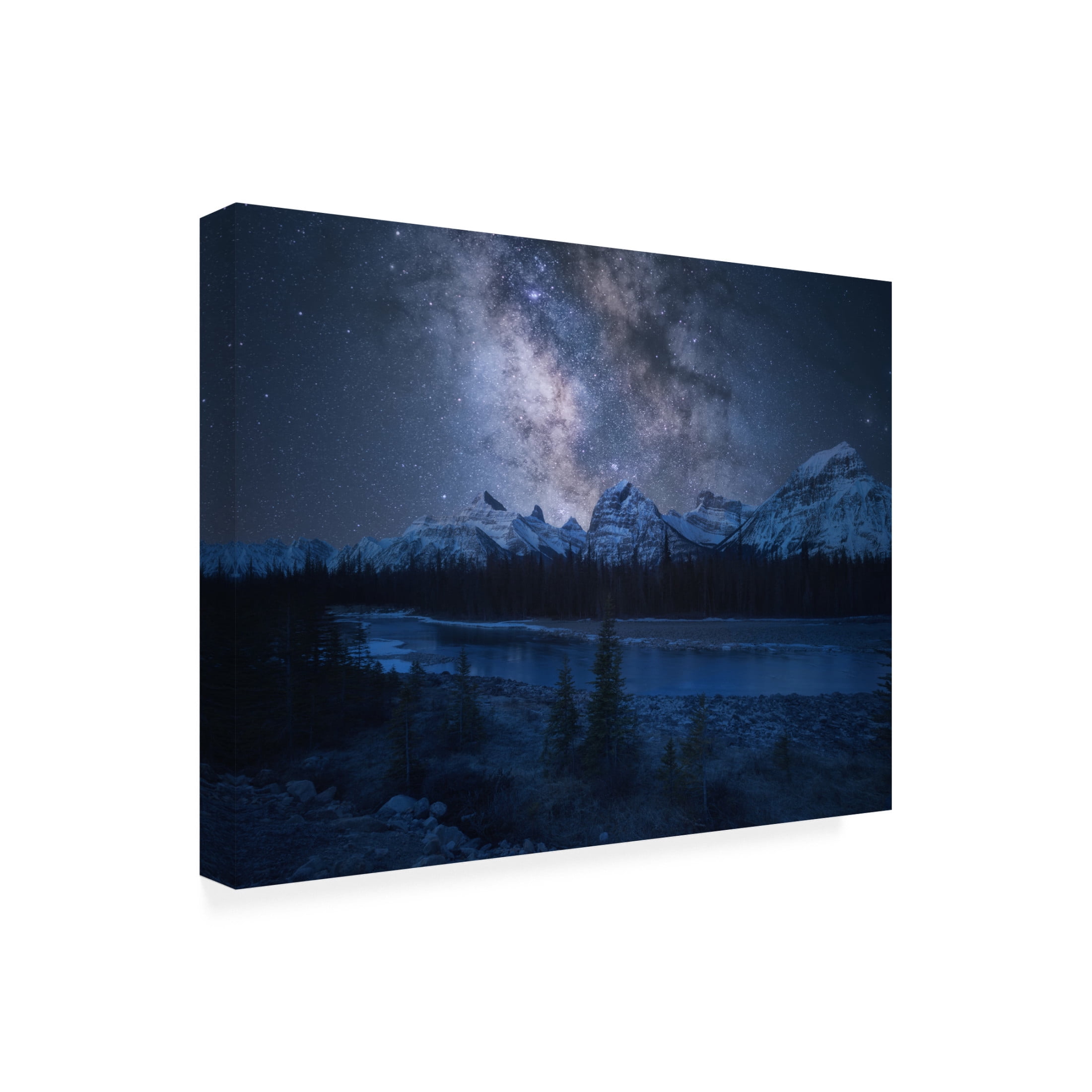 Trademark Fine Art Carlos F Turienzo Milky Way over Mountains Canvas Wall Art