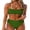 Green, variant on Tummy Control 2 Piece Swimsuits for Women High Waisted Bikini Sets Ribbed Textured Bathing Suits Beach Swimwear Black M
