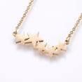 thumbnail image 3 of 5 set 304 Stainless Steel Jewelry sets Stud Earrings and Pendant Necklaces Star Golden 18.9 inch(48cm) Stud Earrings: 13x6x1.2mm Pin: 0.8mm, 3 of 5