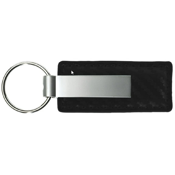 Plain Carbon Fiber Leather Key Chain (Black)