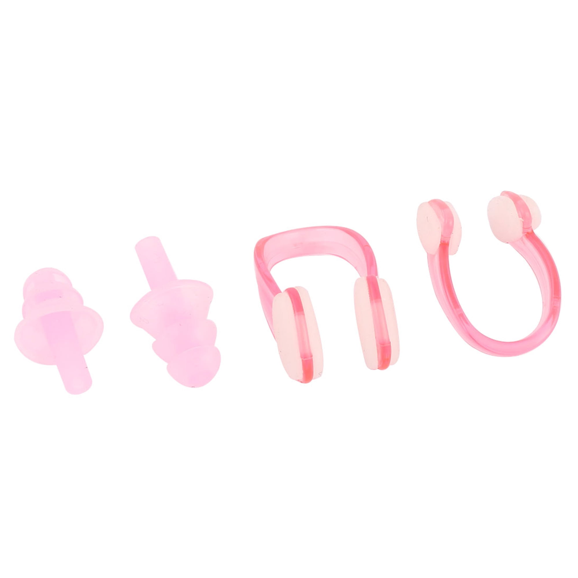 Unique Bargains Swim Swimming Water Sport Guard Protector Nose Clip Pink 2pcs w Earplugs