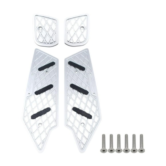 Almohadilla de placa para estriberas de motocicleta de aluminio izquierda y derecha para BMW C400x 2018-2025 Simple Plateado