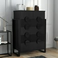 thumbnail image 4 of LGHM 6 Drawer Dresser, Tall Chest of Drawers for Bedroom Living Room, Black, 4 of 8
