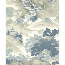 Crown Ordos Blue Eastern Toile Unpasted Paper Wallpaper, 20.5-in by 33-ft, 56.4 sq. ft.