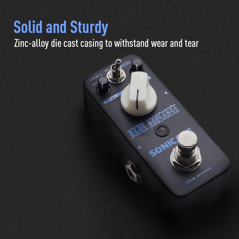 SONICAKE Overdrive Guitar Effects Pedal Vintage Dumble Blues Analog Blue Skreamer+General 9V DC 1000mA Power Adapter