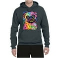 thumbnail image 3 of Funny Neon Pug | Dean Russo Art Animal Lover Unisex Hoodie Sweatshirt, Charcoal, XX-Large, 3 of 6
