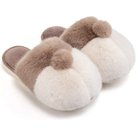 

PIKADINGNIS Women s Cute Comfy Animal Corgi Slippers Fuzzy Plush Fleece Lined Memory Foam Slip on House Shoes Indoor Anti-Skid Rubber Sole