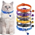 thumbnail image 1 of Polyester Neck Warmer Adjustable Cat Collar with Breakaway Clasp Reflective Strip & Bell for Kittens Paw Print Design (Black,1-Piece) Rkxzt, 1 of 8