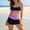 Black, variant on QUNYINEY Colorblock Women'sBikini Swimsuits Athletic with Skirt High Waisted 3 Piece Swimwear Triangle Crew Neck Tummy Control Swimsuit Sets