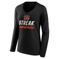 thumbnail image 2 of Women's Black Cincinnati Bengals Streak V-Neck Long Sleeve T-Shirt, 2 of 3