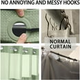 thumbnail image 5 of Hadint Hook Free Large Ring Shower Curtain,Green Waffle Lining Fabric Waterproof Bathroom Shower Curtain, 72" W x 75" L, 5 of 6
