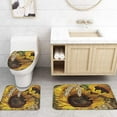 thumbnail image 4 of FMSHPON Sunflower 4 Piece Bathroom Set Shower Curtain Bath Rug Contour Mat and Toilet Lid Cover, 4 of 8