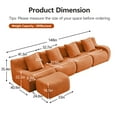 thumbnail image 3 of Villeston 4 Seater Couch, 148" Oversized Sectional Sofa Cloud Modular Couch for Living Room (Orange, 4 Seater with 1 Ottoman), 3 of 14