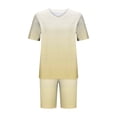thumbnail image 5 of DDAPJ pyju Women 2 Piece Outfits Summer Casual Sweatsuits Gradient Printed T-Shirts and Biker Shorts Workout Jogger Sets Ofertas del día Yellow XXXL, 5 of 6
