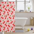 thumbnail image 3 of Red Cherry Shower Curtain Girls Cherry Fruit Fabric Shower Curtains for Boys Girls Yummy Food Bathroom Waterproof Accessories with Hooks Botanical Leaves Curtains Pink 72"W x 78"L (Pack of 1), 3 of 6