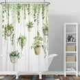 thumbnail image 3 of Lfeey Spring Shower Curtain, Potted Green Plants for Bathroom Decor Waterproof Fabric Polyester, 72x84 inch, 3 of 6