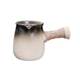 thumbnail image 4 of Tetera de cerámica con asa lateral, estufas portátiles, té hervido para hervir agua caliente, tetera para exteriores, hogar, Picnic, cocina Negro degradado Macarena Tetera, 4 of 8