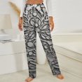 thumbnail image 3 of Stone Carved Floral Design Winter Female Pants Flannel High Waist Women Pants Lady Warm Straight Leg Plush Trousers, 3 of 7