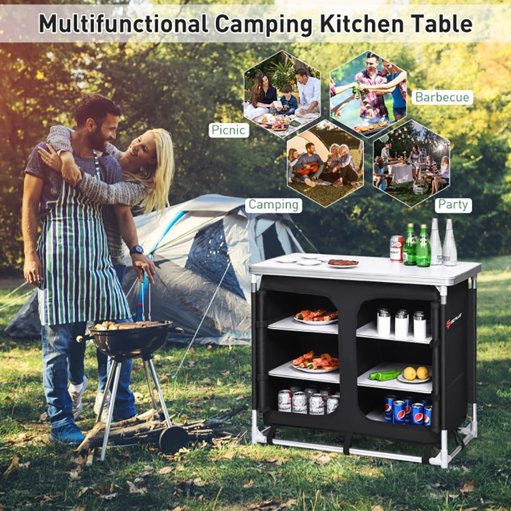 Aimee Lii Outdoor Camping Cooking Table with Storage Organizer, Outdoor Picnic Camping Equipment Aimee Lii Outdoor Camping Cooking Table with Storage Organizer, Outdoor Picnic Camping Equipment