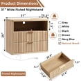 thumbnail image 2 of LEYAOYAO 31" Wide Nightstand with Drawers for Bedroom, Farmhouse End Table with Charging Station, 2 Drawers Storage for Bedroom, Natural Oak, 2 of 10