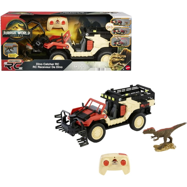 Toy Truck Matchbox RC Jurassic World con figura de dinosaurio
