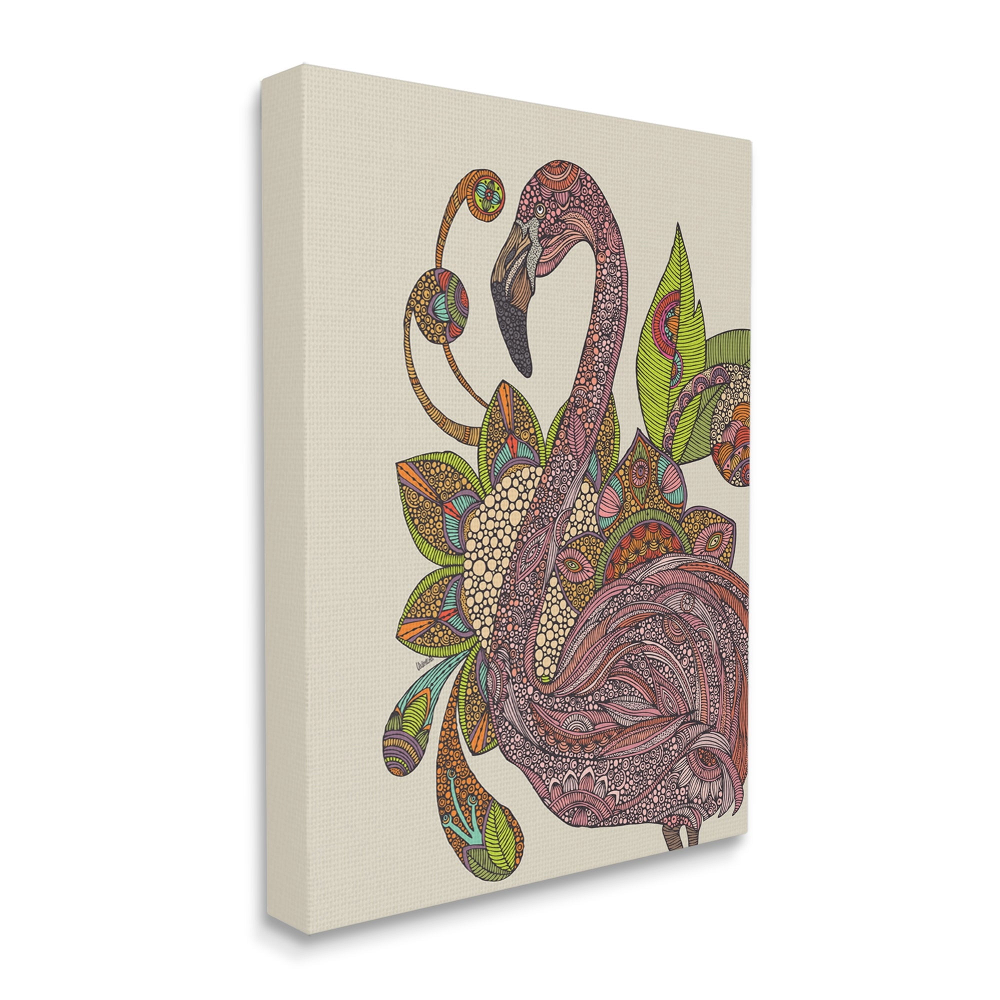 Stupell Industries Flamingo Bold Paisley Botanicals Complex Floral Details Graphic Art Gallery Wrapped Canvas Print Wall Art, Design by Valentina Harper