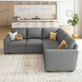 thumbnail image 6 of HONBAY L-Shape Sleeper Sectional Sofa with Storage Chaise and Pull-Out Bed for Living Room and Apartment, Dark Grey, 6 of 9
