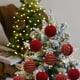 thumbnail image 2 of Paquete de 12 adornos navideños de terciopelo rojo de 6 cm para colgar en el árbol de Navidad, 2 of 2