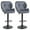 Grey, variant on HOMCOM Bar Stool Set of 2 Fabric Adjustable Height Counter Chairs Black