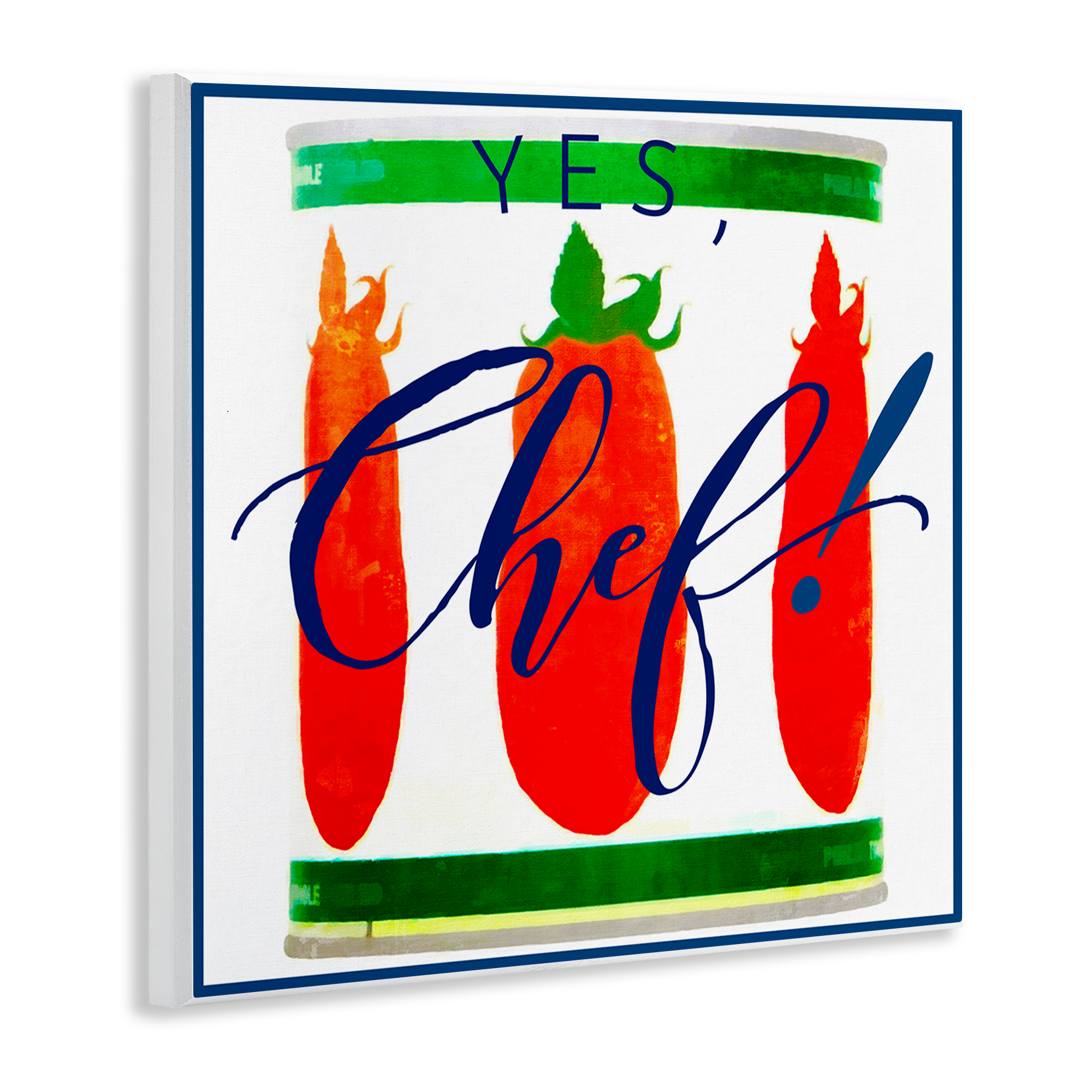Stupell Industries Yes Chef Canned Goods Food & Beverage Painting Unframed Art Print Wall Art, 12 x 12